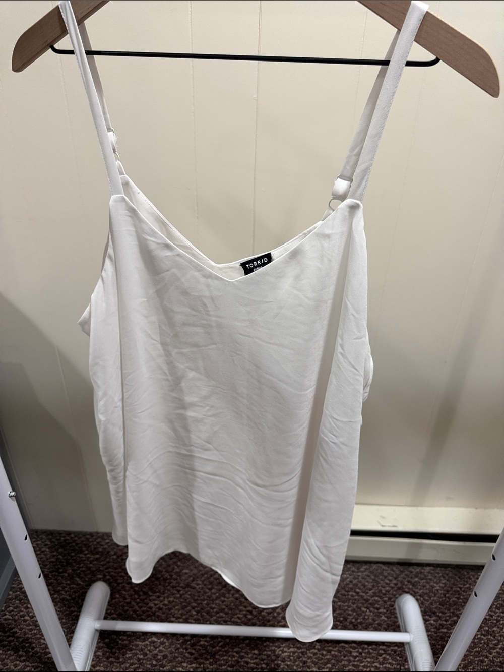 torrid White Blouse V-Neck Cami with Adjustable Straps